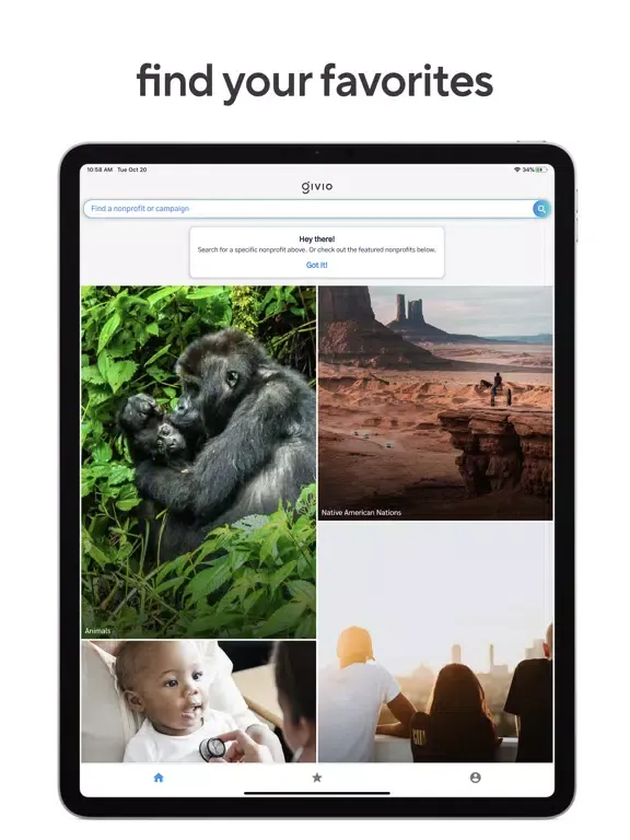 Givio - The Giving App iPad  Screenshots