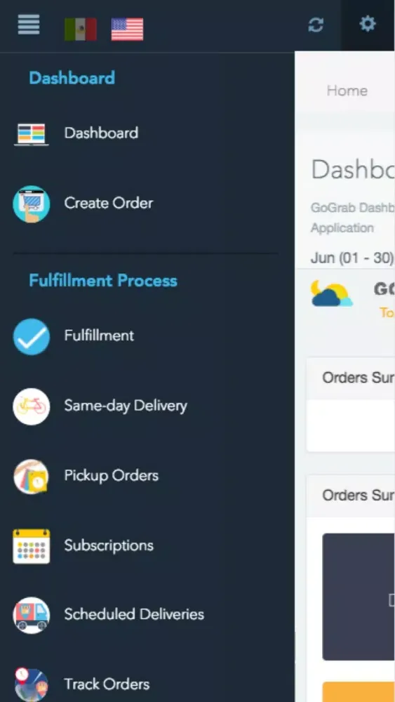 ภาพหน้าจอของ GoGrab Admin