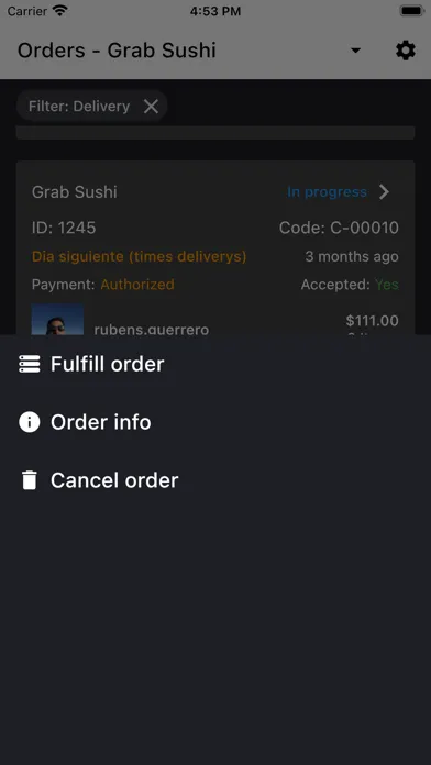 Captures d'écran de GoGrab Orders