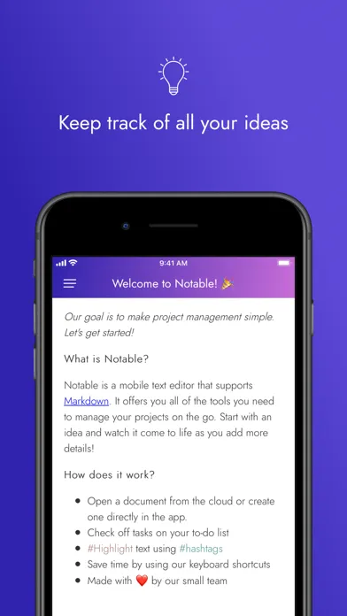 Capturas de pantalla de Notable: manage your ideas
