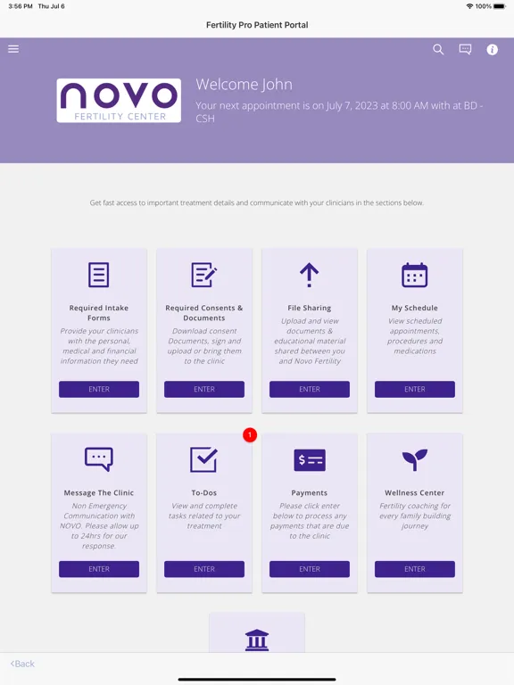 Скриншоты Fertility Pro Patient Portal iPad 