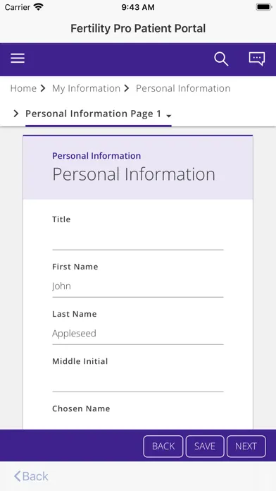 Скриншоты Fertility Pro Patient Portal