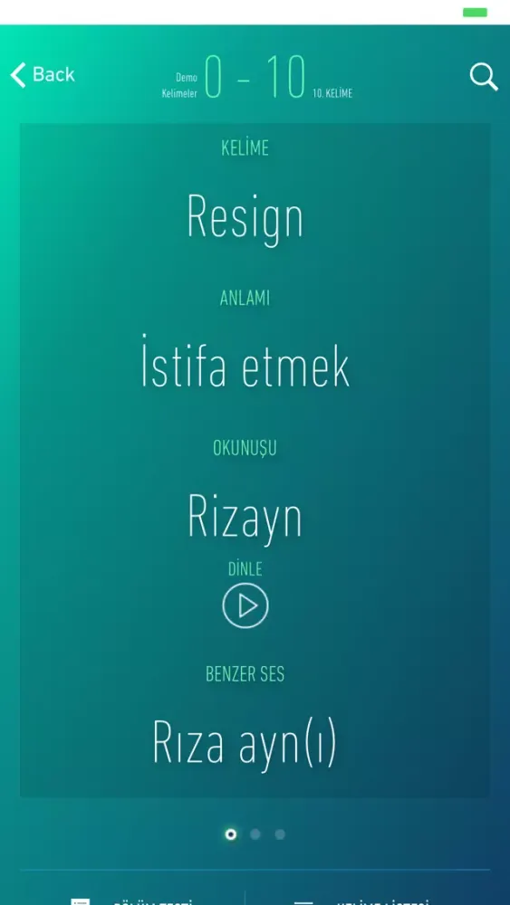 Capturas de tela do Yabancı Dil Kelime Ezberleme