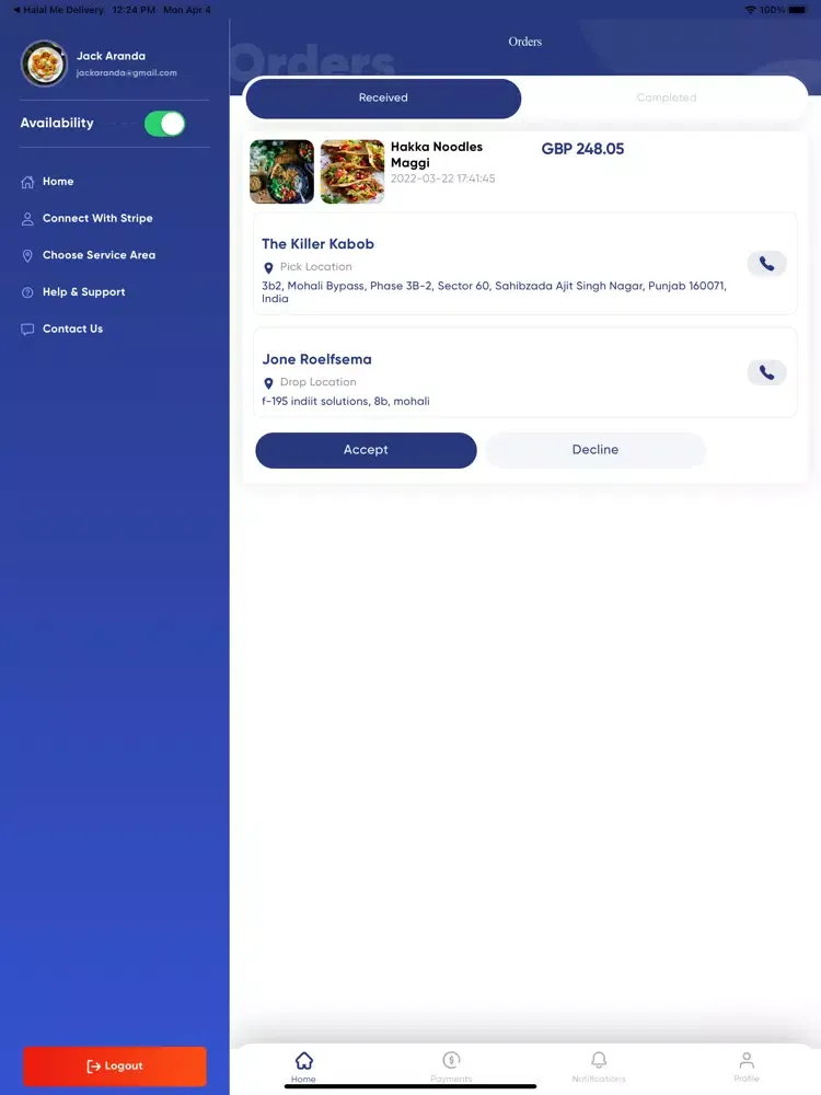 Zrzuty ekranu Halal Me Driver iPad 