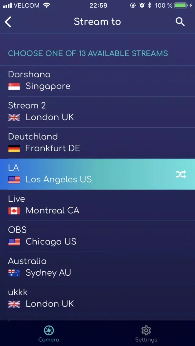 Tangkapan layar Castr - Live Streaming