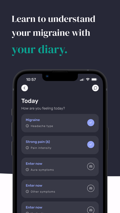 Ảnh chụp màn hình của heyvie: migraine coach