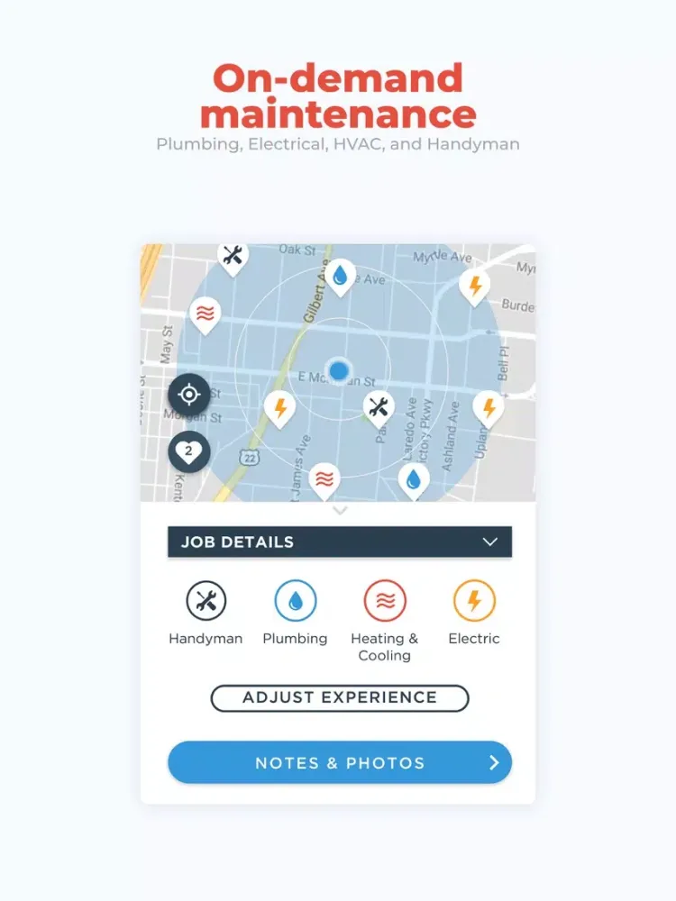 Tangkapan skrin HOMEE: Handyman, Plumber, HVAC iPad 