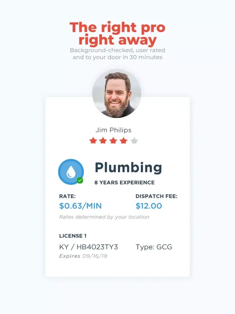 Tangkapan skrin HOMEE: Handyman, Plumber, HVAC iPad 