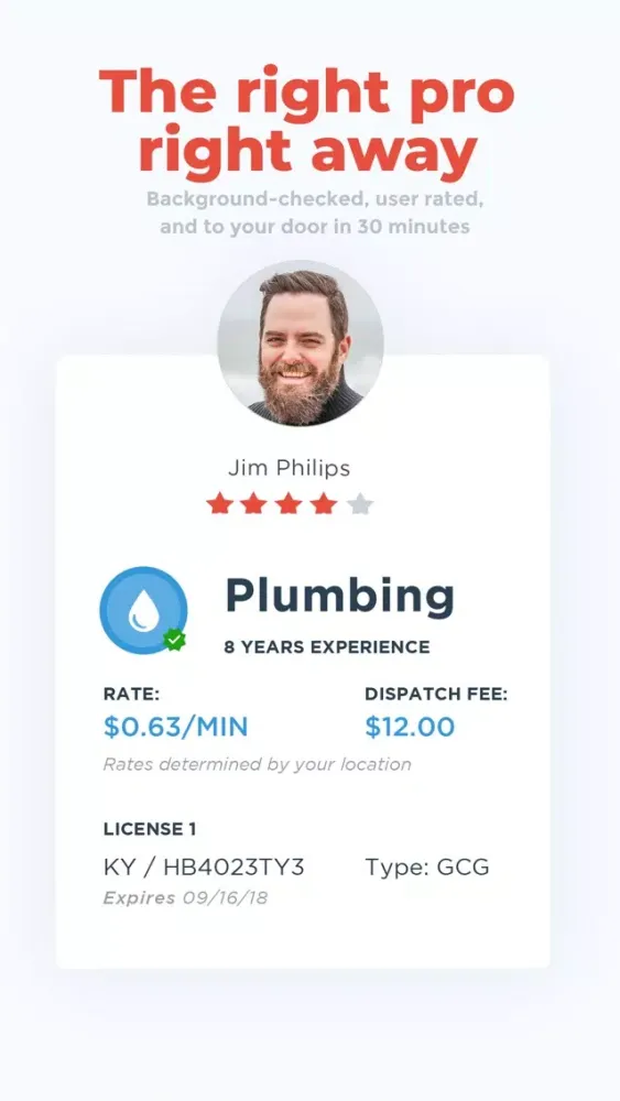 Tangkapan skrin HOMEE: Handyman, Plumber, HVAC