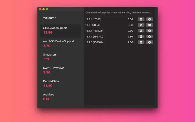 Capturas de pantalla de Cleaner for Xcode