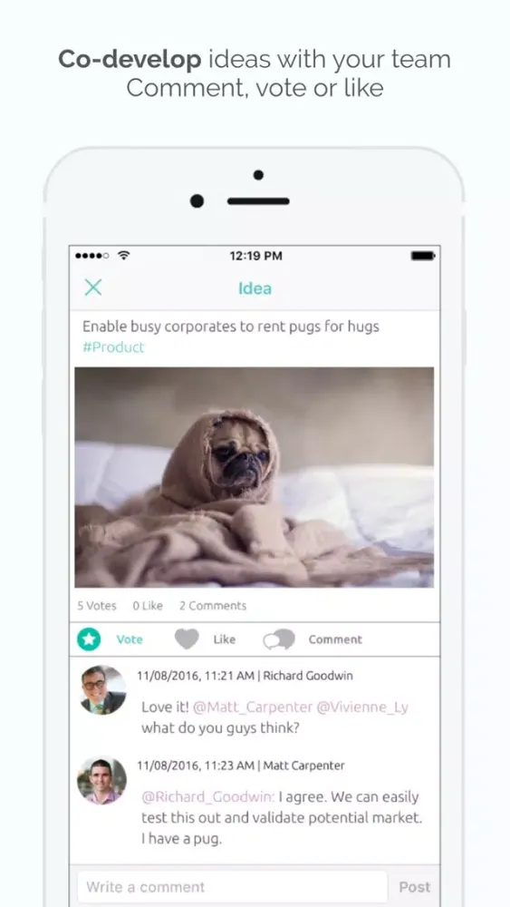 Idea Catcher - validate it, team chat & note app应用截图