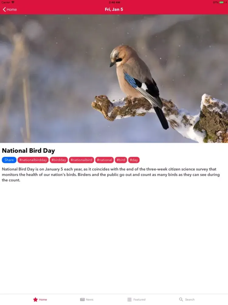 Capturas de pantalla de National Calendar App iPad 