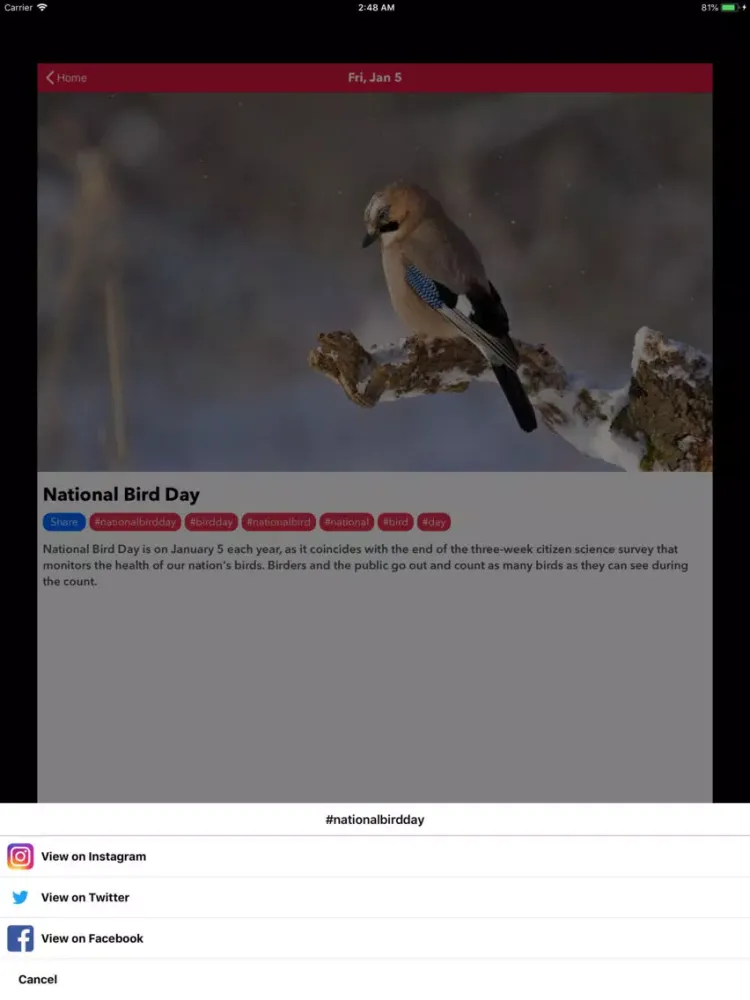 Capturas de pantalla de National Calendar App iPad 