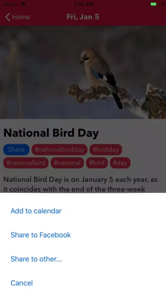 Capturas de pantalla de National Calendar App