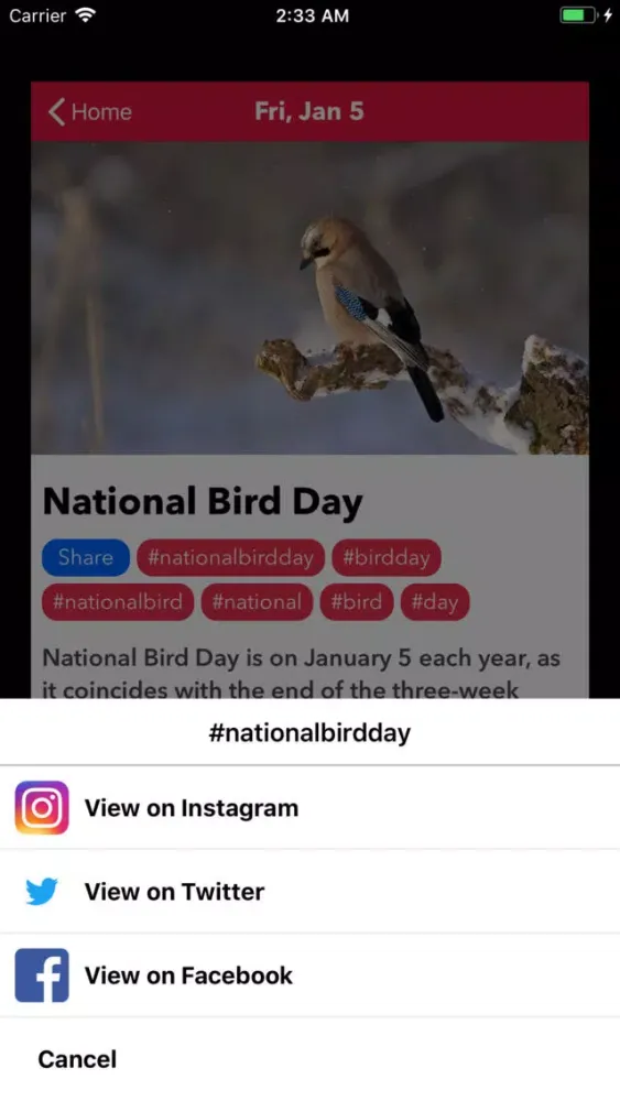 Capturas de pantalla de National Calendar App