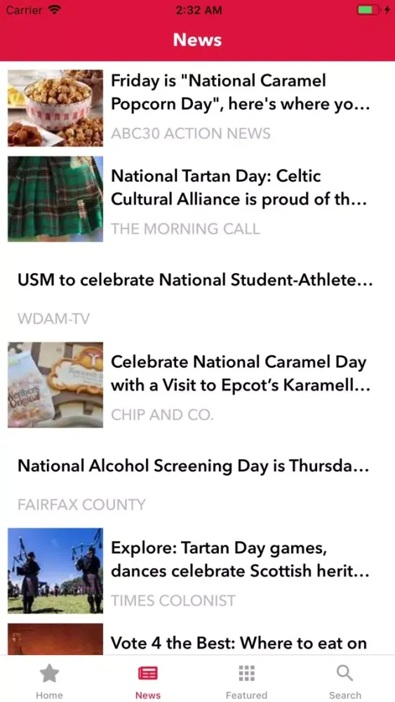 Capturas de pantalla de National Calendar App