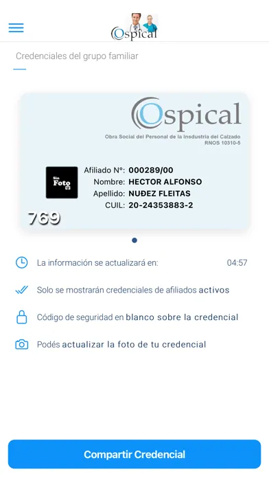 Captures d'écran de Ospical - Credencial Digital