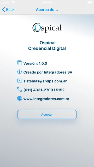 Captures d'écran de Ospical - Credencial Digital