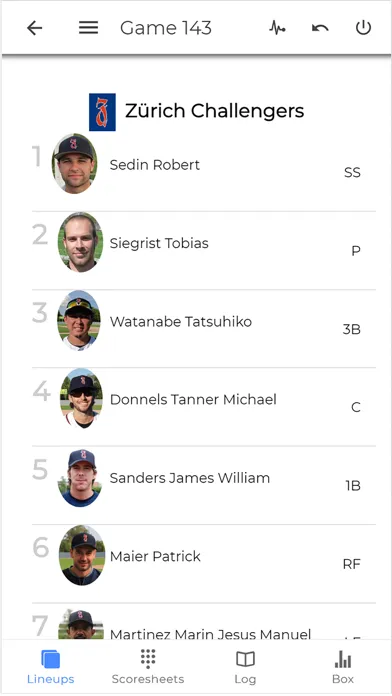 Tangkapan skrin EasyScore Baseball Scoring