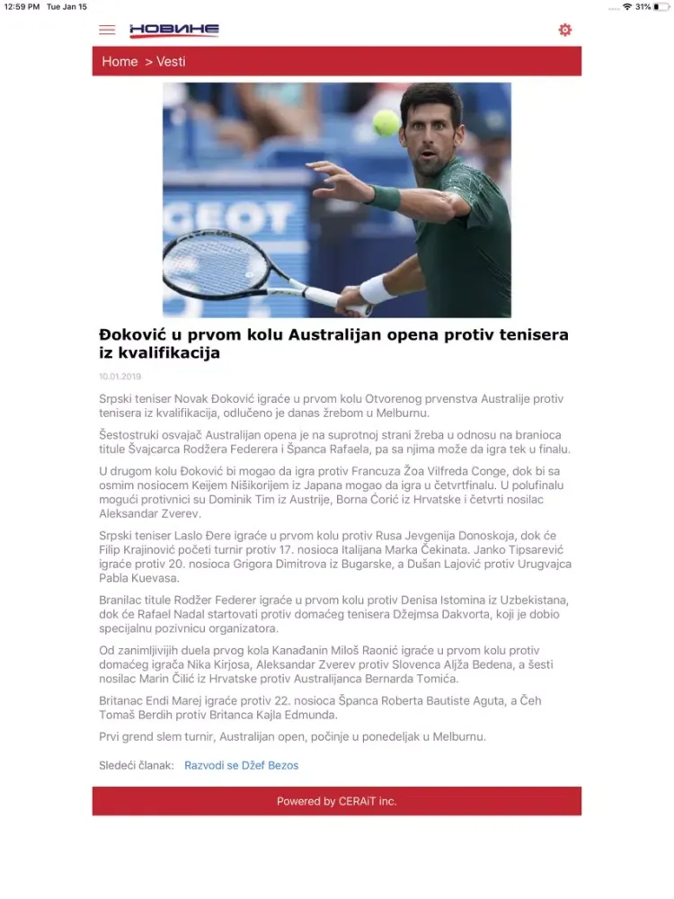 Capturas de pantalla de Novine Toronto iPad 