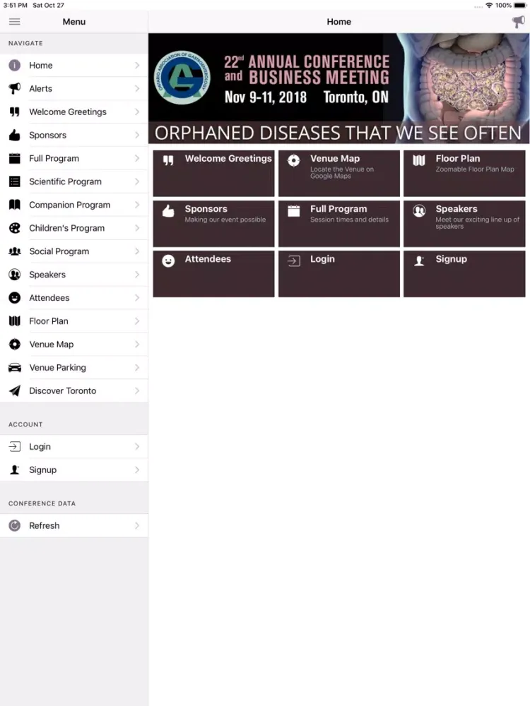 OAG 2018 Annual Conference iPad  スクリーンショット