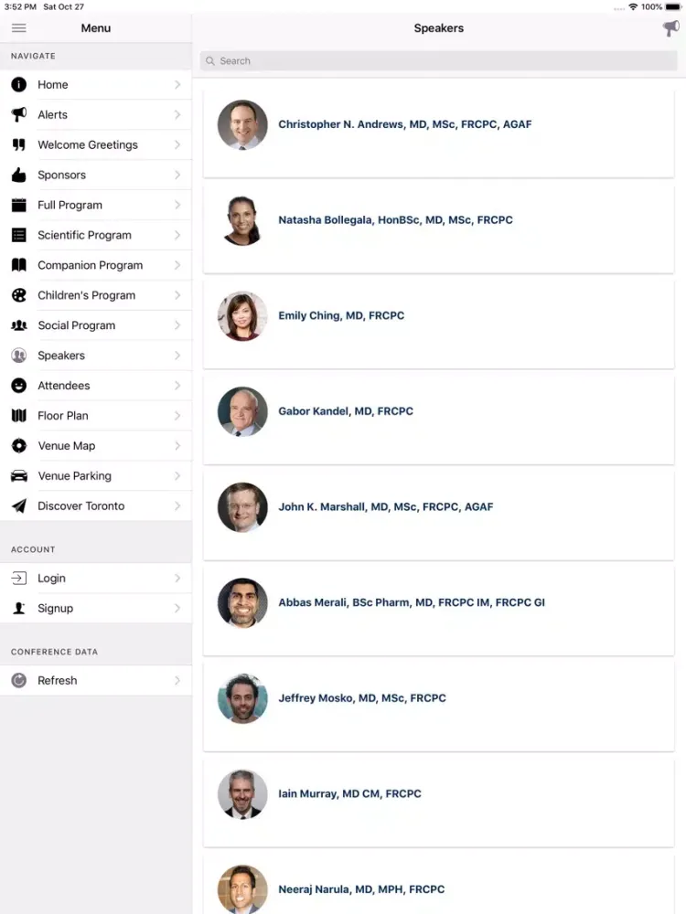 OAG 2018 Annual Conference iPad  スクリーンショット