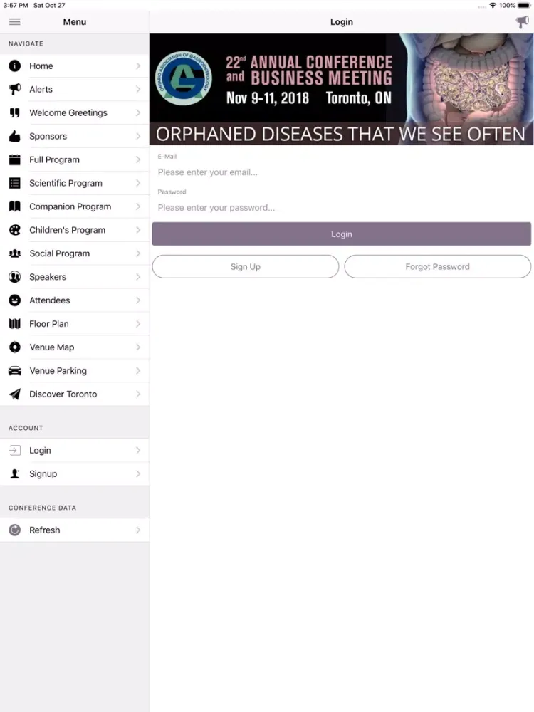 OAG 2018 Annual Conference iPad  スクリーンショット