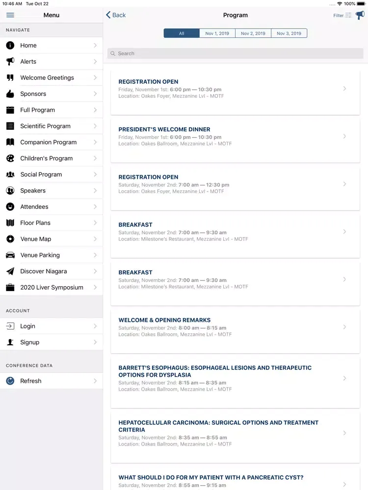 OAG 2019 Annual Conference iPad 應用截圖