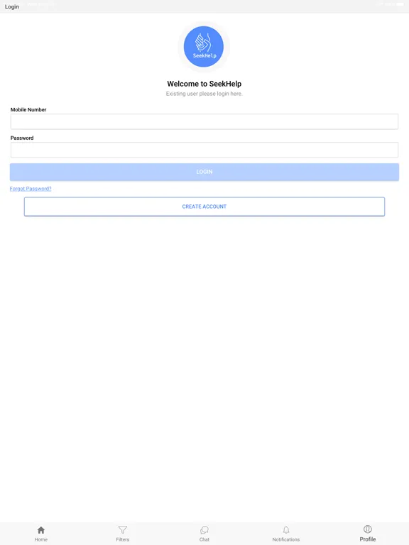 SeekHelp iPad  스크린샷