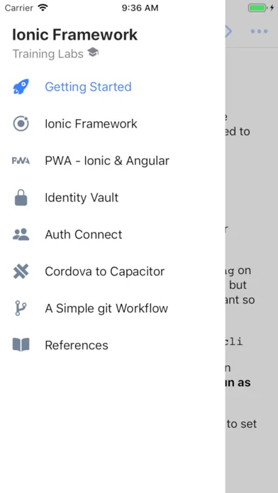 Скриншоты Ionic Training Labs