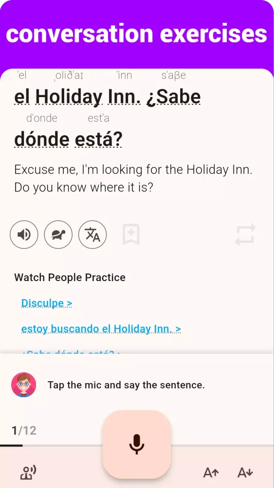 Capturas de tela do Spanish Listening & Speaking