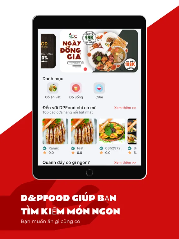 Tangkapan layar D&P Food iPad 