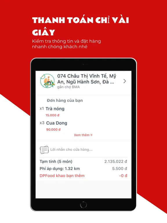 Tangkapan layar D&P Food iPad 
