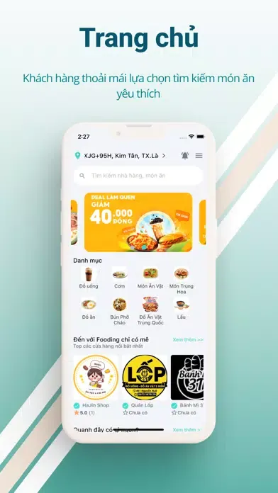 Fooding - Ứng dụng giao đồ ăn應用截圖