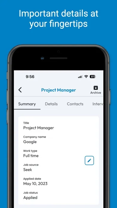 Ảnh chụp màn hình của JobScope - Track your jobs