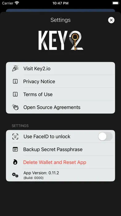 Скриншоты Key2 Wallet
