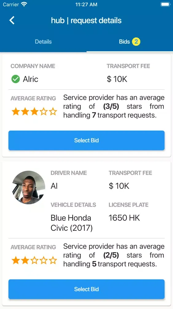 Transport Hub | Customer Ekran Görüntüleri