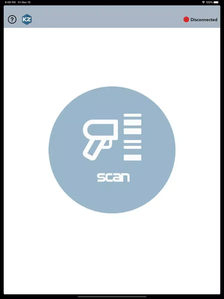 Ảnh chụp màn hình của KZ Scanner iPad 