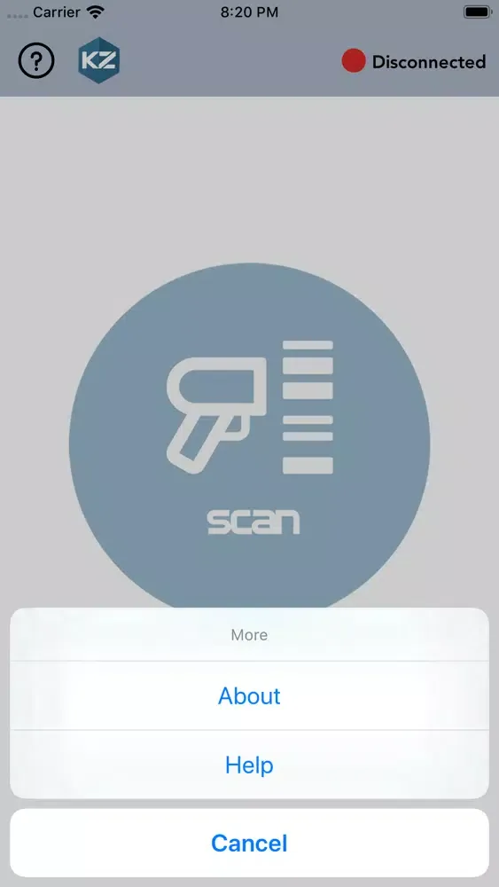 Ảnh chụp màn hình của KZ Scanner