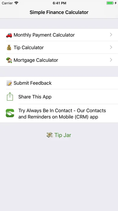 Capturas de tela do Simple Finance Calculator