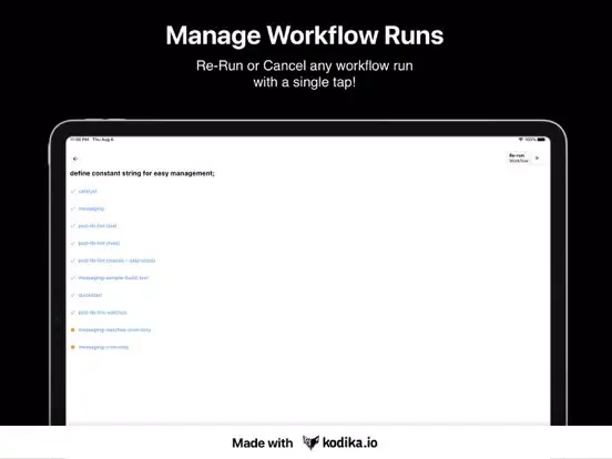 ActionsHub - GitHub Actions iPad Screenshots
