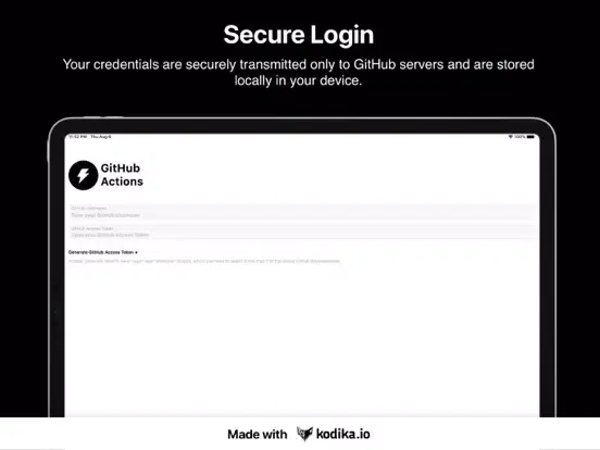 ActionsHub - GitHub Actions iPad Screenshots