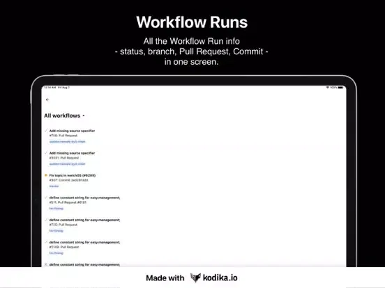 ActionsHub - GitHub Actions iPad Screenshots