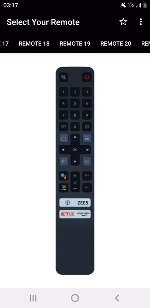 Ảnh chụp màn hình của TCL TV Remote