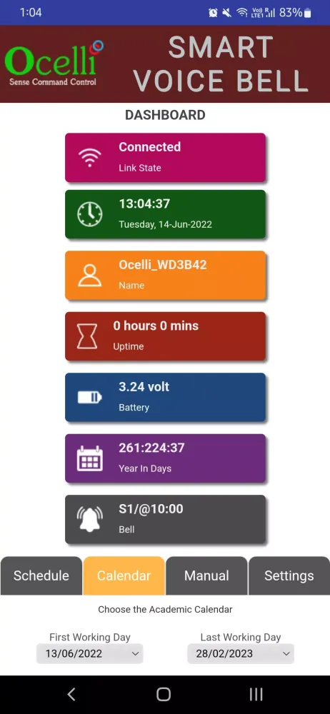 Zrzuty ekranu Ocelli Smart Bell
