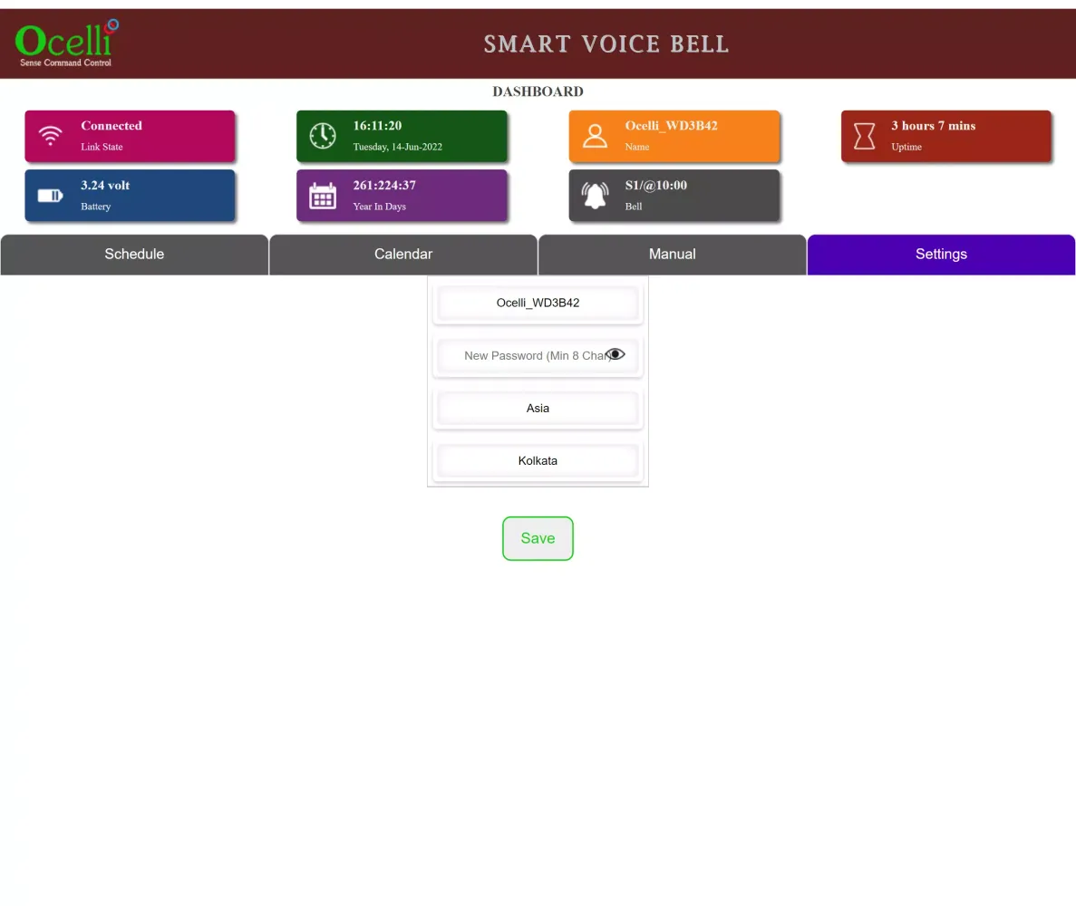 Zrzuty ekranu Ocelli Smart Bell