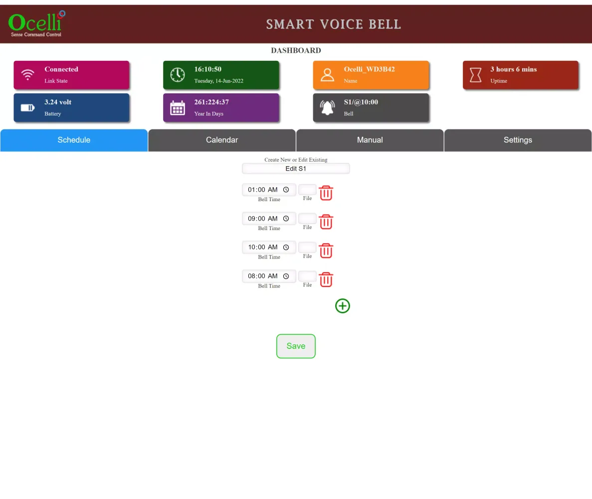 Zrzuty ekranu Ocelli Smart Bell