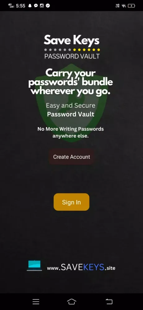Save Keys Screenshots