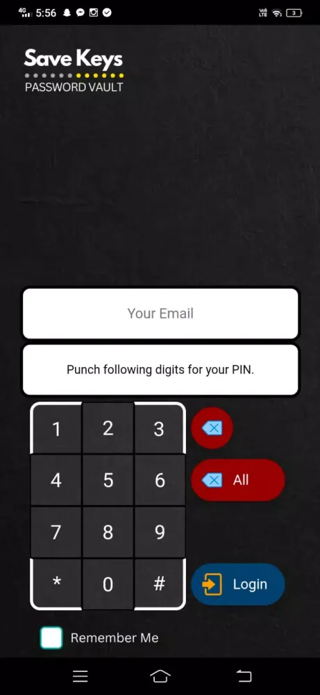 Save Keys Screenshots