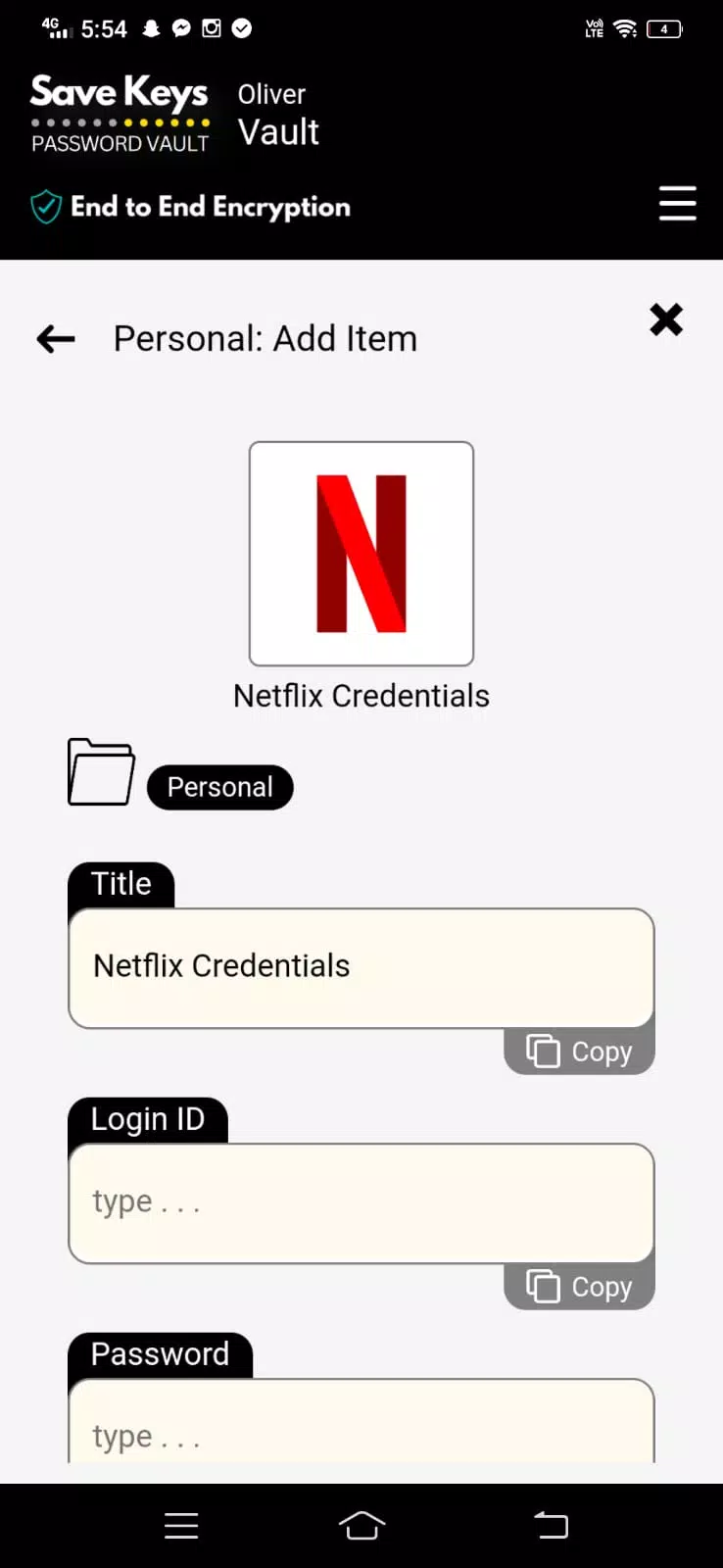 Save Keys Screenshots